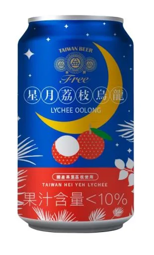 0.33公升*6罐裝金牌FREE啤酒風味飲料 荔枝烏龍 外包裝