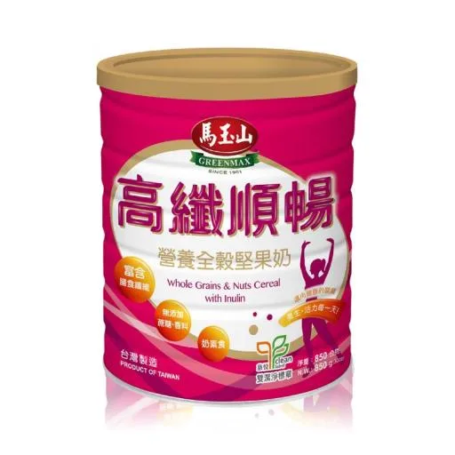 營養全穀堅果奶-高纖順暢配方850g(鐵罐) 外包裝