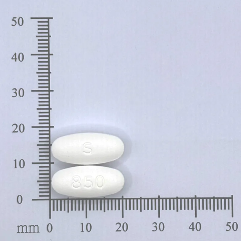漢伏醣膜衣錠850毫克外觀
