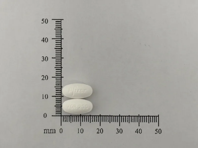 黴飛膜衣錠200毫克外觀