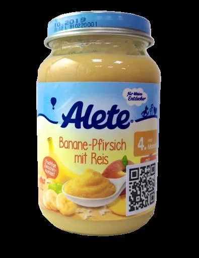 ALETE香蕉桃子大米泥 外包裝