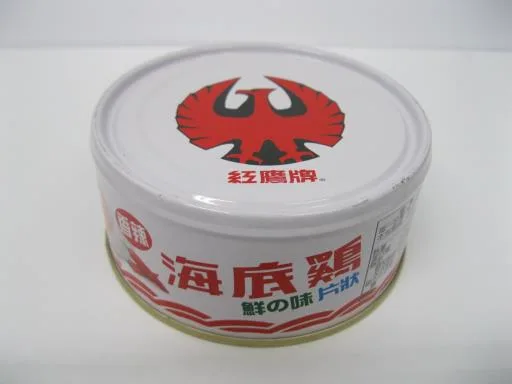 海底雞鮮の味香辣片狀(魚罐) 外包裝