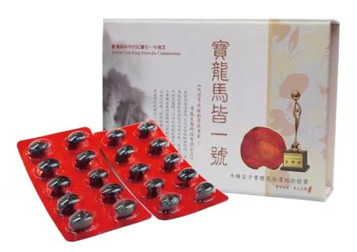 寶龍馬皆一號 牛樟芝濃縮軟膠囊 外包裝