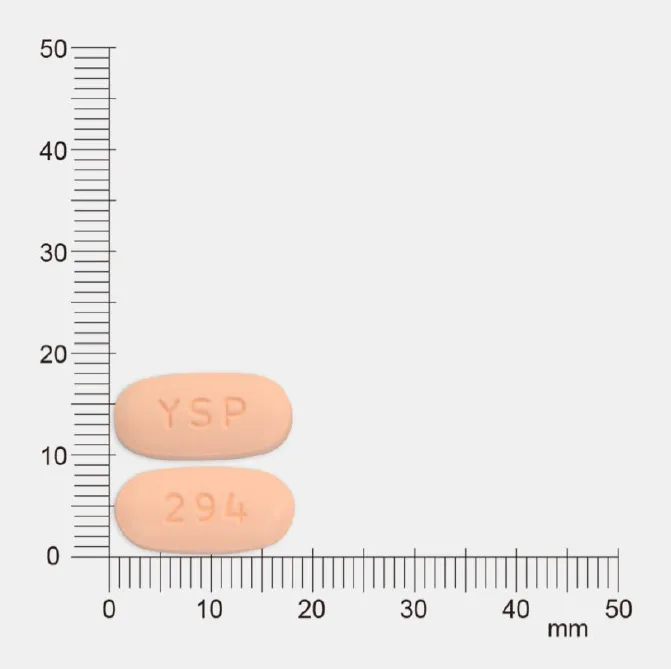 倍喜截糖膜衣錠50/500毫克外觀