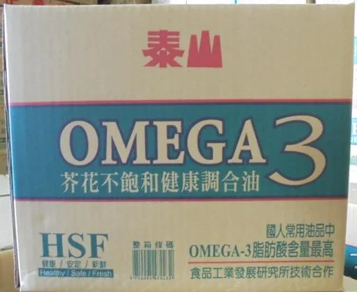 泰山OMEGA-3芥花不飽和精華調合油2L 外包裝