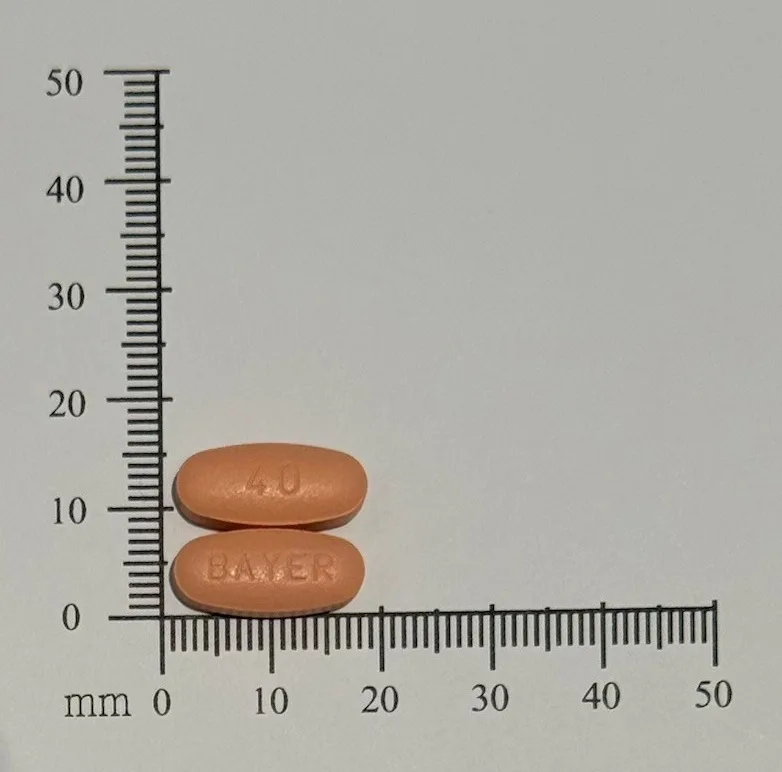 癌瑞格膜衣錠40毫克外觀