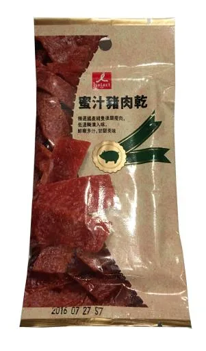 新東陽蜜汁豬肉乾30.5G 外包裝